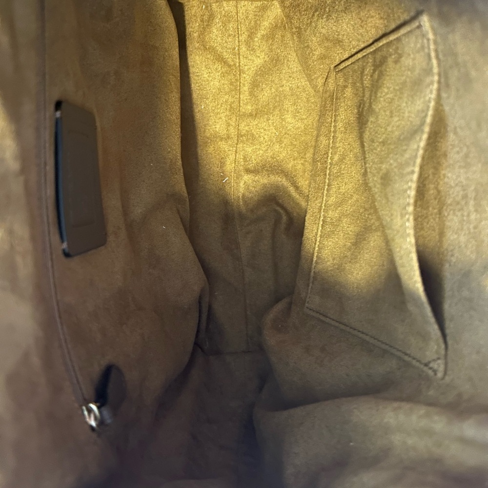 Coach Navy Signature Canvas Backpack with Tan Tassels - Picture 6 of 6